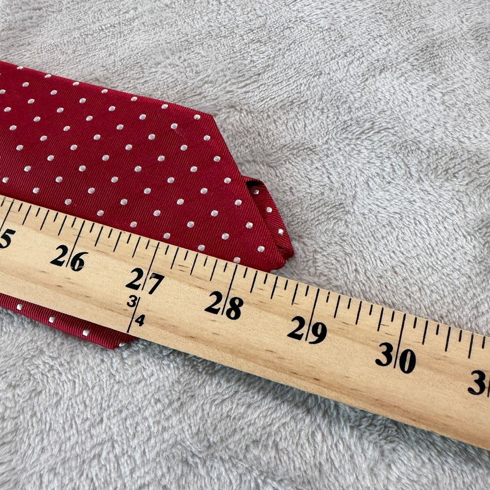 Brooks Brothers 346 Mens Red White Polka Dot Silk Tie Made in USA 57x3 Italy - Picture 7 of 7